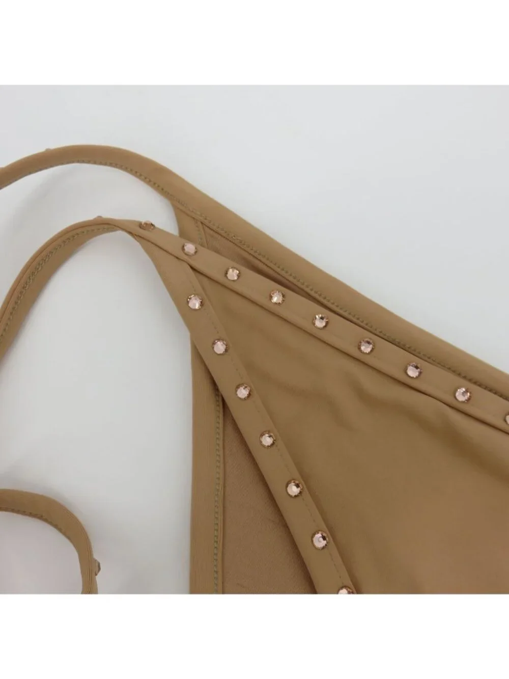 SKIMS Women Plus Size 4X Rhinestone Swim Tie Bikini Bottom Ochre NEW With Defect